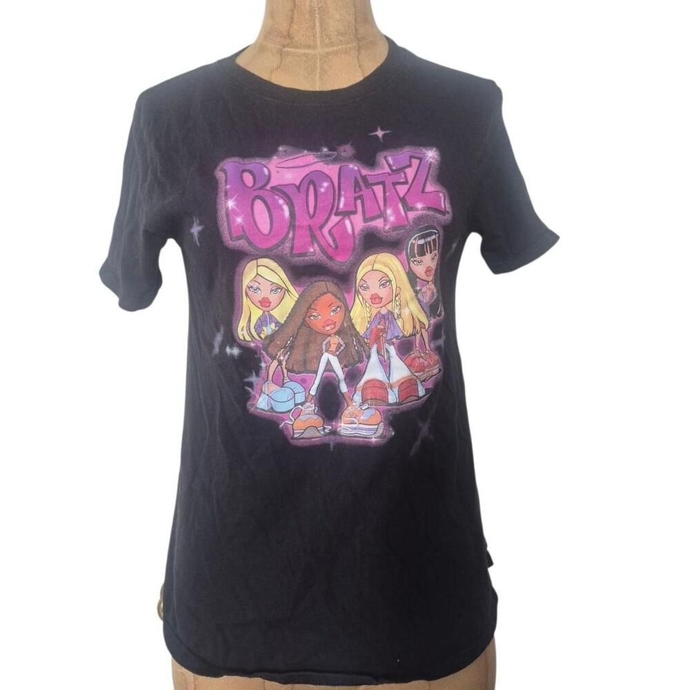 Bratz Y2K Inspired Black Graphic T-shirt Cotton Juniors Size Medium (7-9)